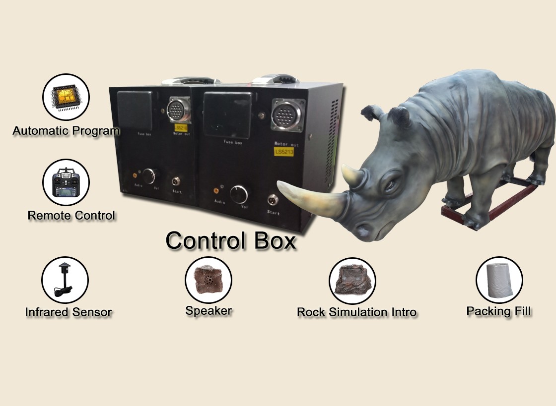 Animatronic Animals life size rhinoceros models for zoo