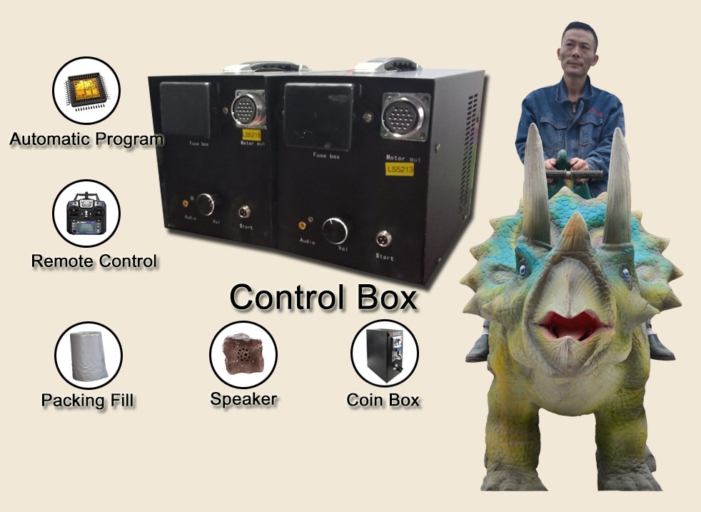 Animatronic dinosaur rides  with coin operated machine