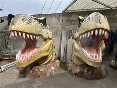 amusement photo taking fiberglass dinosaur head for sale