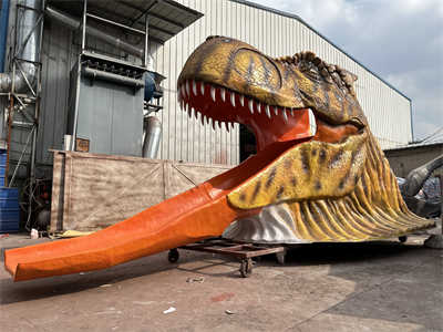 amusement park fiberglass dinosaur slide for sale