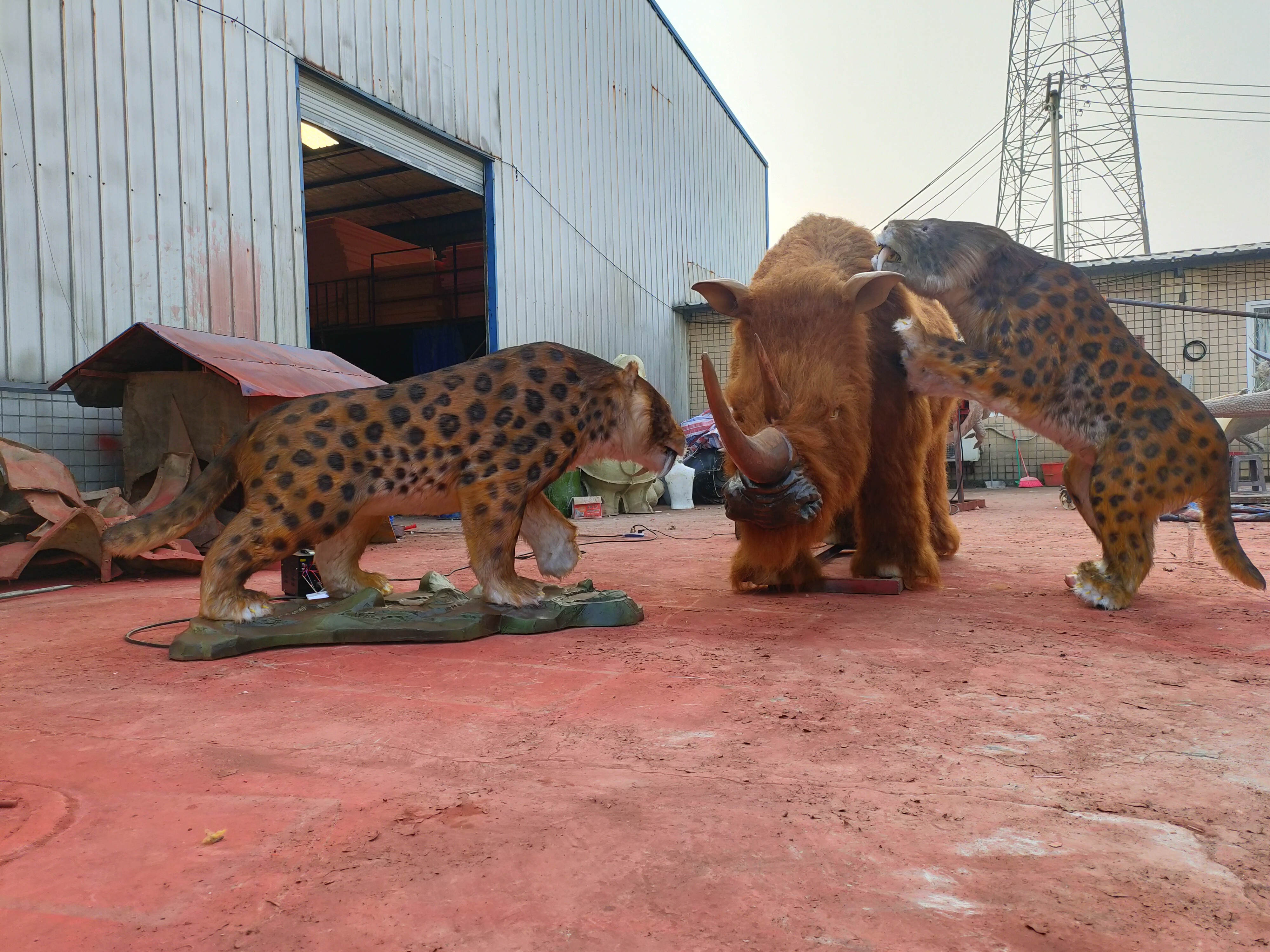 Realistic Animatronic Mammoth Fighting Model for Sale