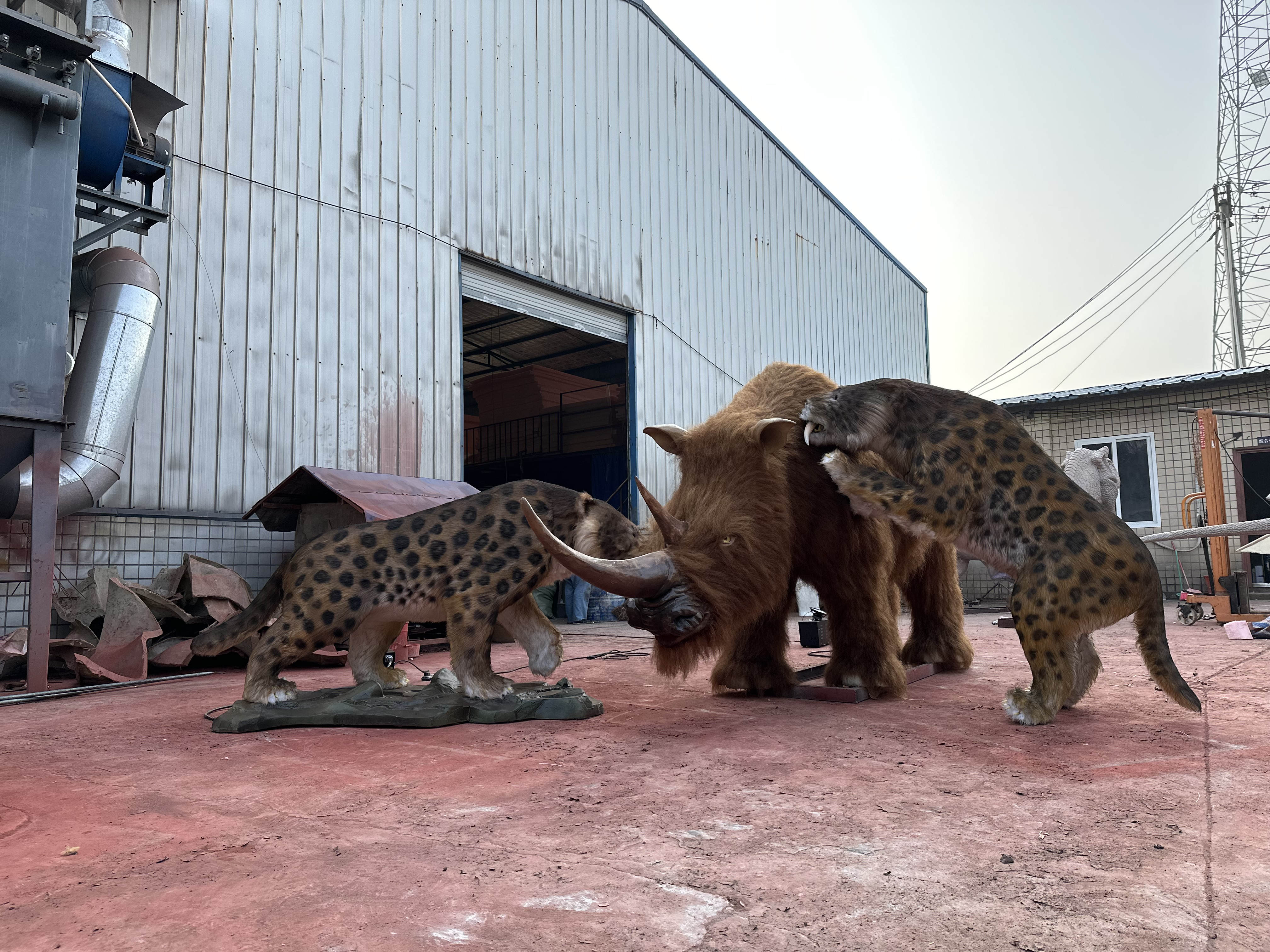 Realistic Animatronic Mammoth Fighting Model for Sale