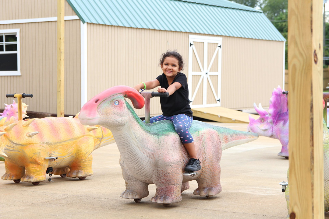 USA animatronic dinosaur rides amusement park