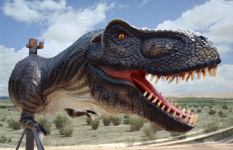 Realistic Animatronic dinosaur head buidling decoration