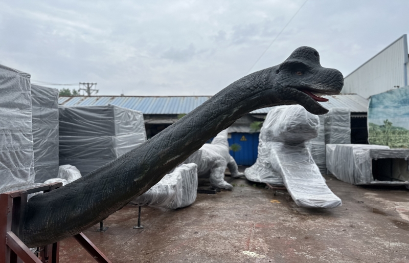 Realistic Animatronic dinosaur head buidling decoration