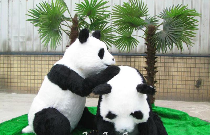 life size realistic animatronic panda model for park