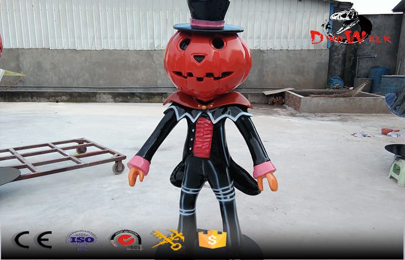 Halloween decoration fiberglass pumpkin magician