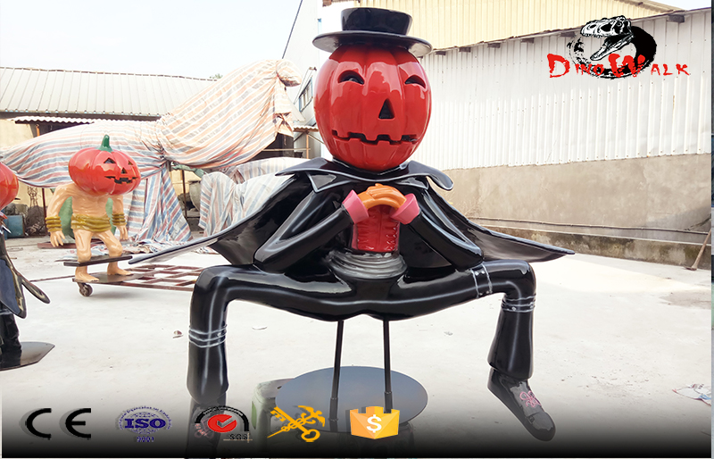Halloween decoration fiberglass pumpkin magician