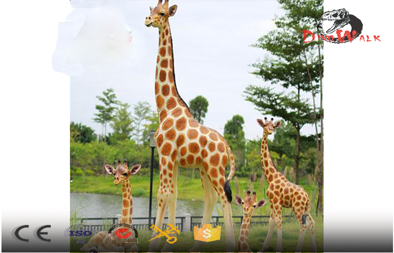 outdoor display set fiberglass giraffe with baby giraffe