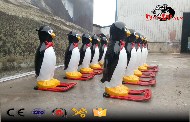 out door fiberglass penguin little statues display