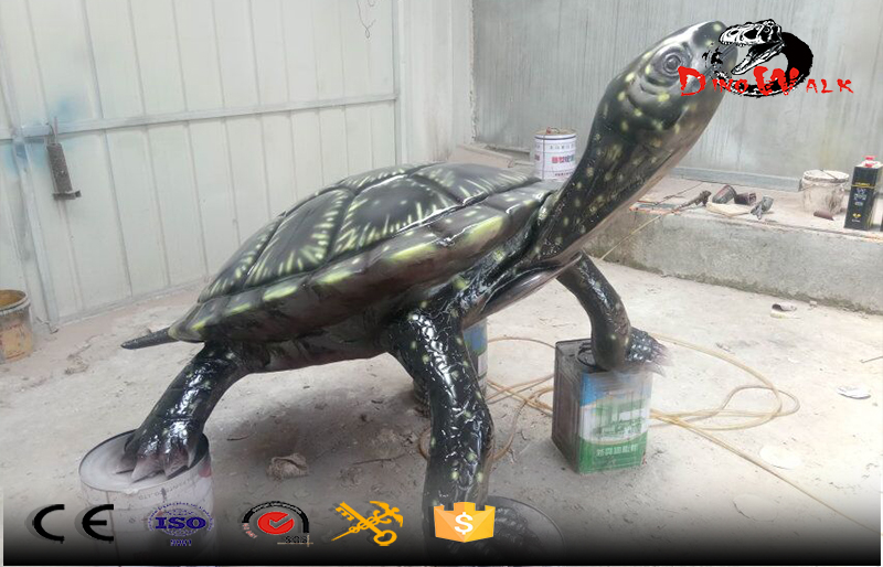 out door fiberglass made big tortoise display for park