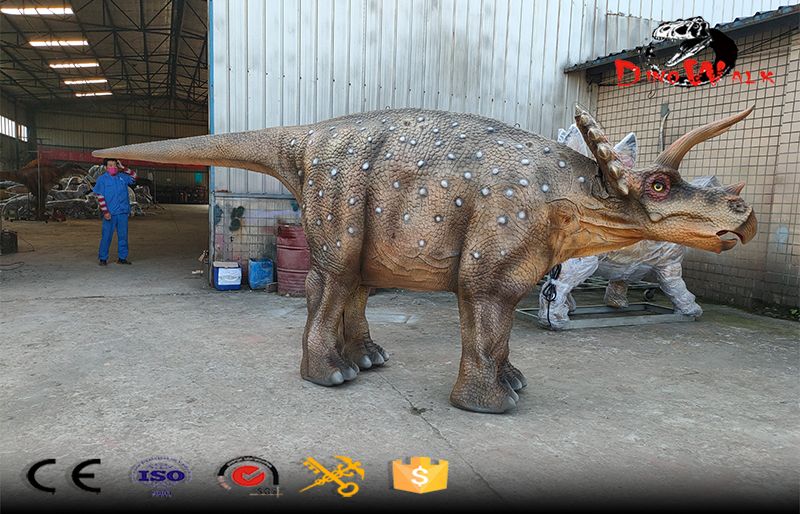 walking with  animatronic Triceratops dinosaur costume