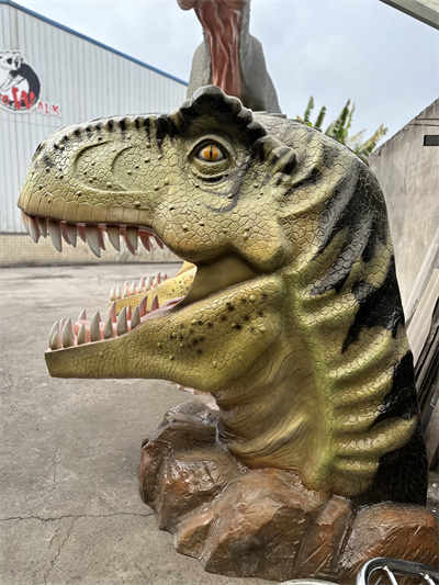 amusement photo taking fiberglass dinosaur head for sale