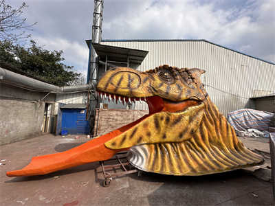 amusement park fiberglass dinosaur slide for sale