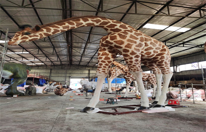 Vivid Artificial Animatronic Animal Giraffe Model for Sale