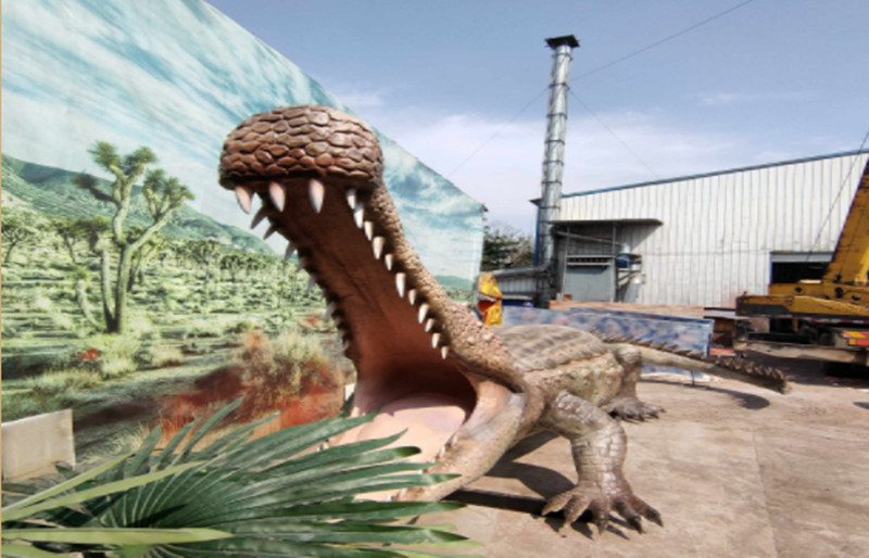 Life Size Artificial Fiberglass Crocodile Model for Outdoor Decoration