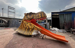 Amusement Park Fiberglass Dinosaur Slide for Sale