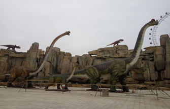 Animatronic dinosaur models in amusement park in Guizhou,China