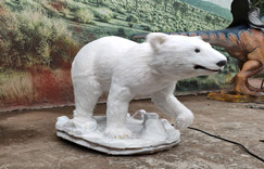 Realistic life size animatronic polar bear model for theme park