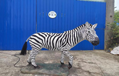 lifelike artificial animatronic zebra model for theme park