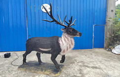 Realistic artificial animatronic reindeer model for Christmas decoration