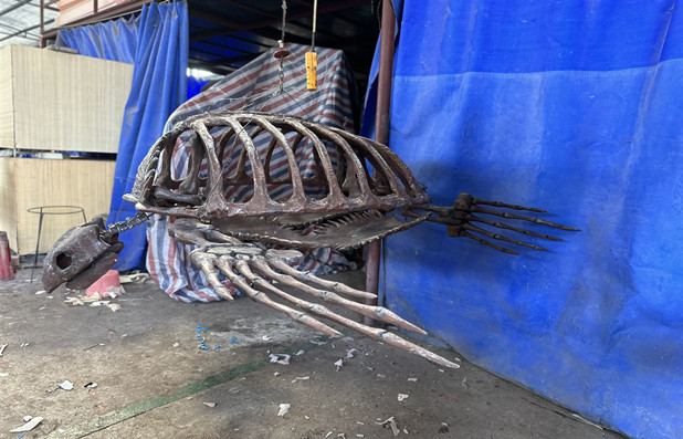 Realistic Fiberglass Animal skeleton  Archelon skeleton sculpture